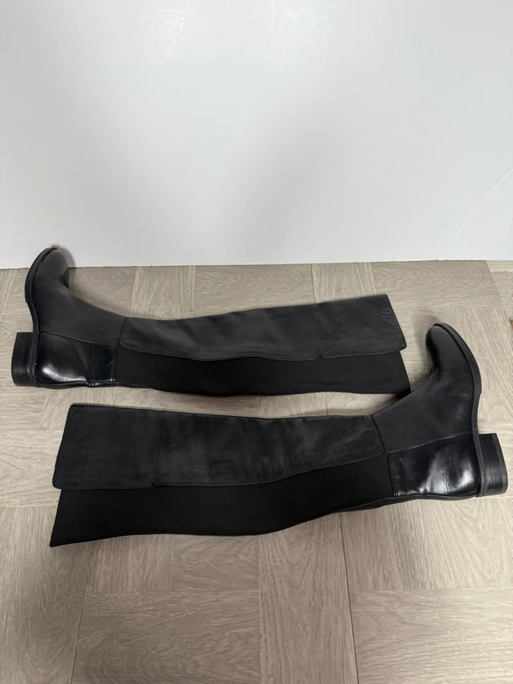 Sam Edelman Pam Black Leather Over The Knee Boot 5 1/2 M